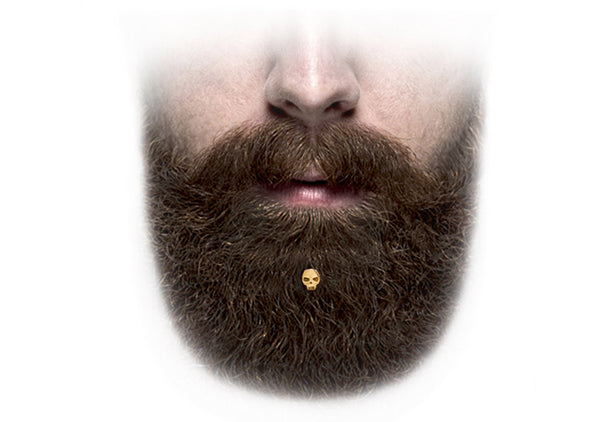 beard jewelry beards gold skull for bearded guy Krato Milano