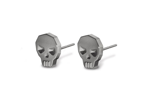 Skull Hoop Earrings Sterling Silver Skull Earrings Skull Hoops   SilverfireUK