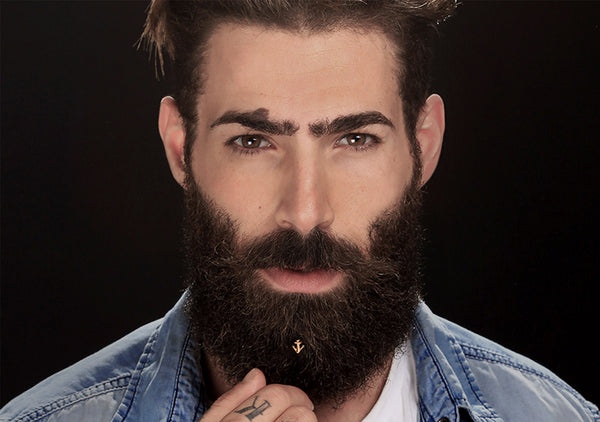 piercing for bearded men gold anchor beard care Krato Milano free shipping