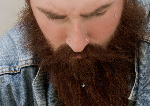 silver anchor jewellery is the best gift for a bearded man by Krato Milano